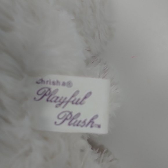 Chrisha Playful White Puppy Dog Plush W/Red I Love You Heart Collar 11" Stuffed - Picture 8 of 8